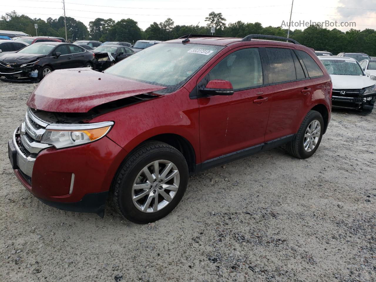 2014 Ford Edge Sel Burgundy vin: 2FMDK3JC6EBB54882