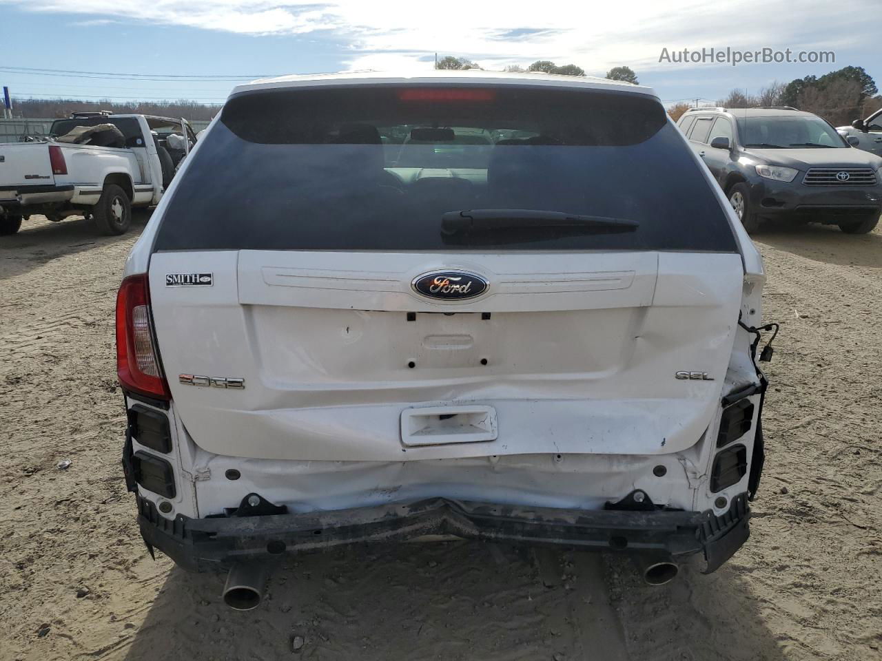 2014 Ford Edge Sel White vin: 2FMDK3JC8EBA02361