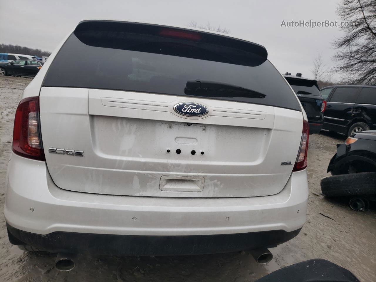 2014 Ford Edge Sel White vin: 2FMDK3JC8EBA69476