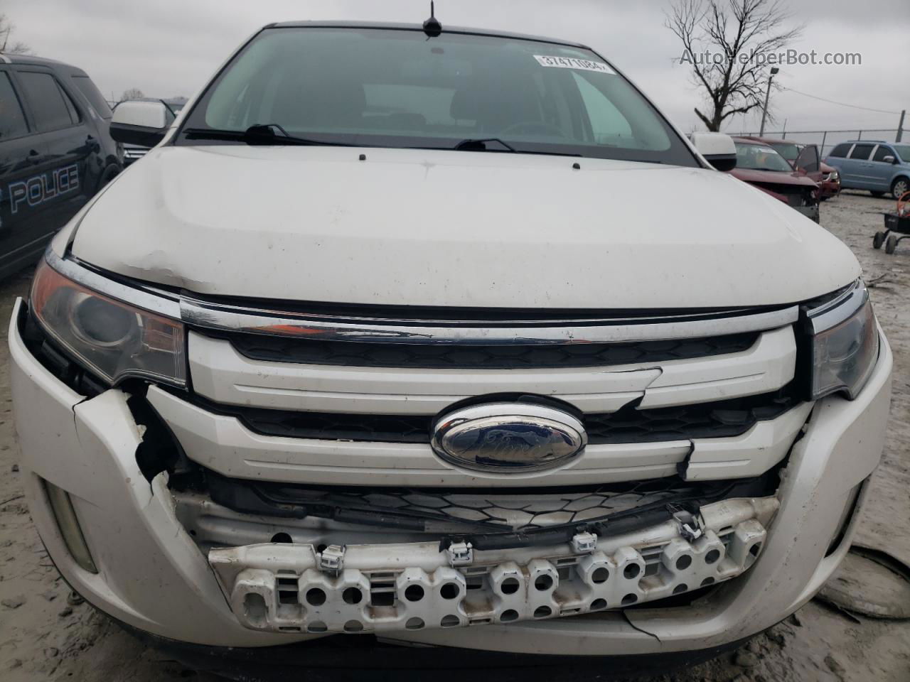 2014 Ford Edge Sel White vin: 2FMDK3JC8EBA69476