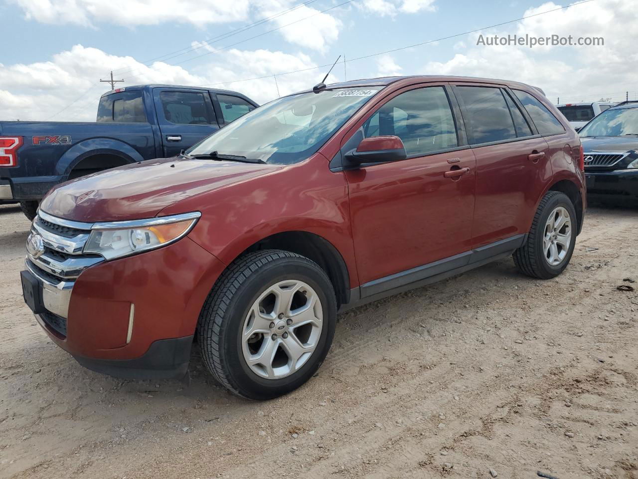 2014 Ford Edge Sel Orange vin: 2FMDK3JC8EBB67004