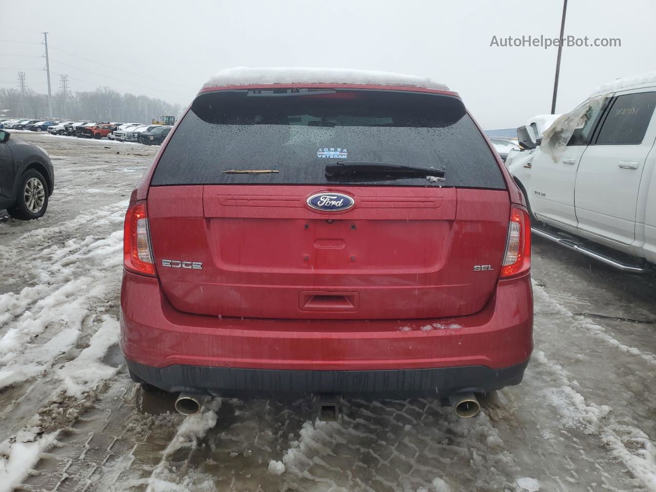 2014 Ford Edge Sel Red vin: 2FMDK3JCXEBB06530