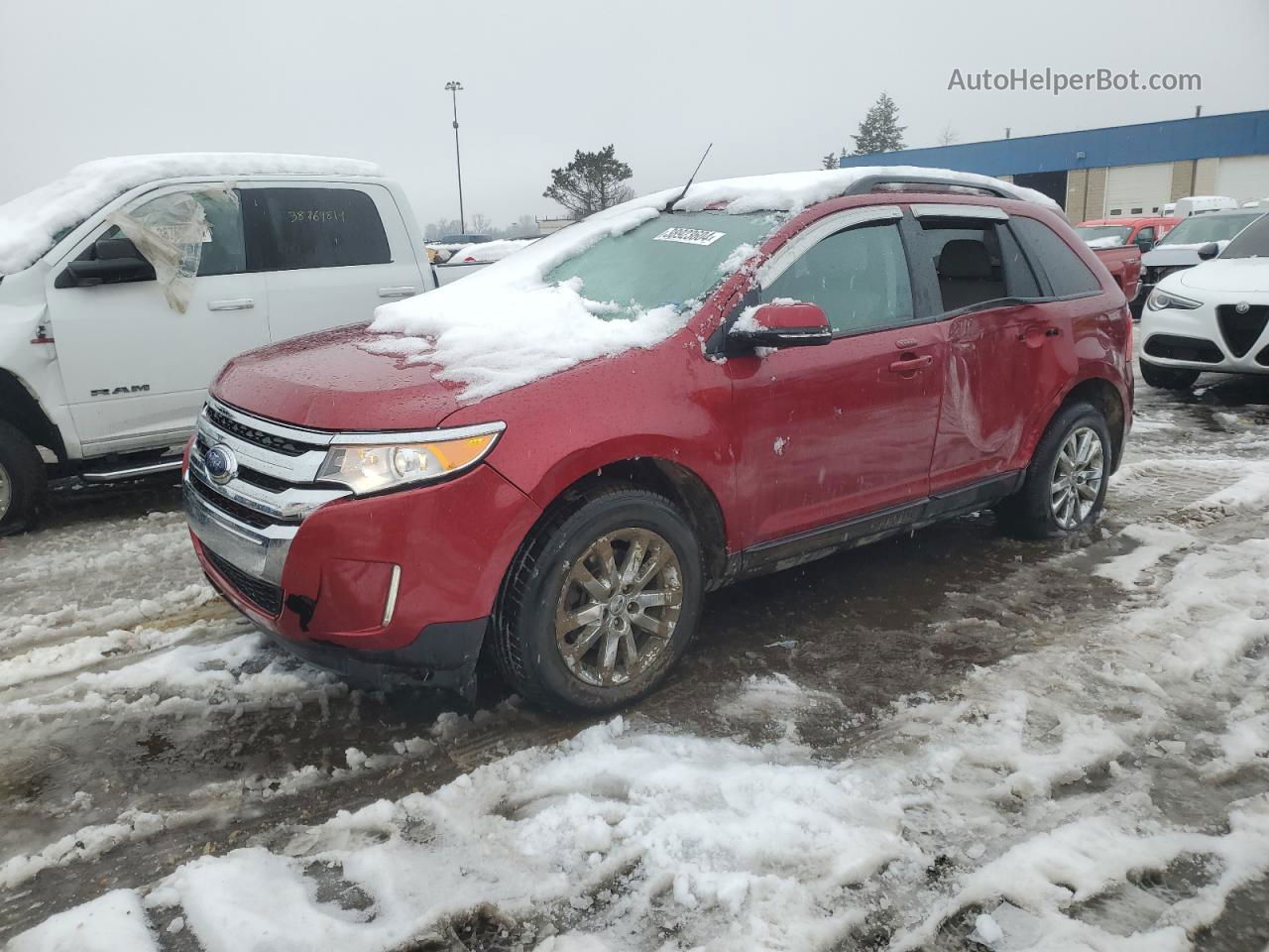 2014 Ford Edge Sel Red vin: 2FMDK3JCXEBB06530