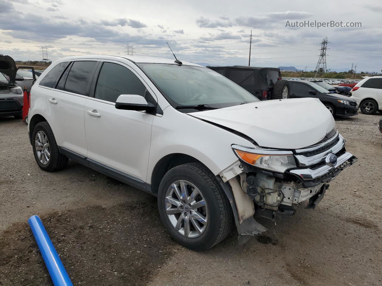 2014 Ford Edge Limited White vin: 2FMDK3KC1EBA08033