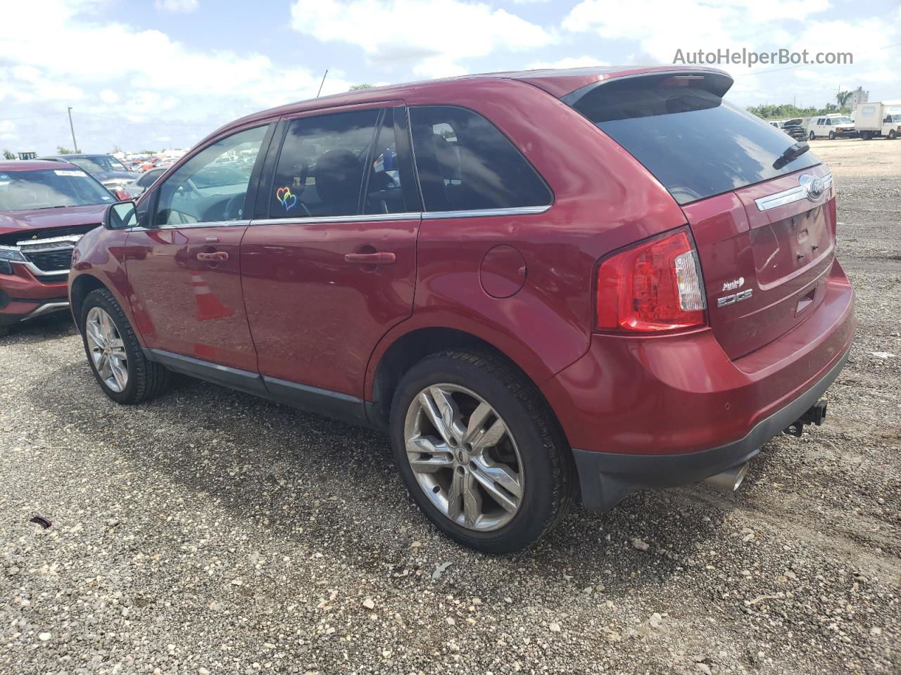 2014 Ford Edge Limited Burgundy vin: 2FMDK3KC1EBB24137