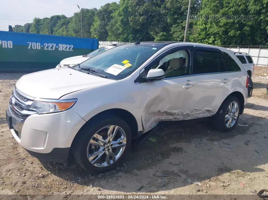 2014 Ford Edge Limited White vin: 2FMDK3KC1EBB52102