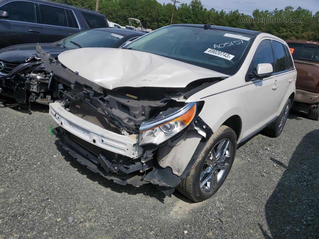 2014 Ford Edge Limited White vin: 2FMDK3KC4EBA05157