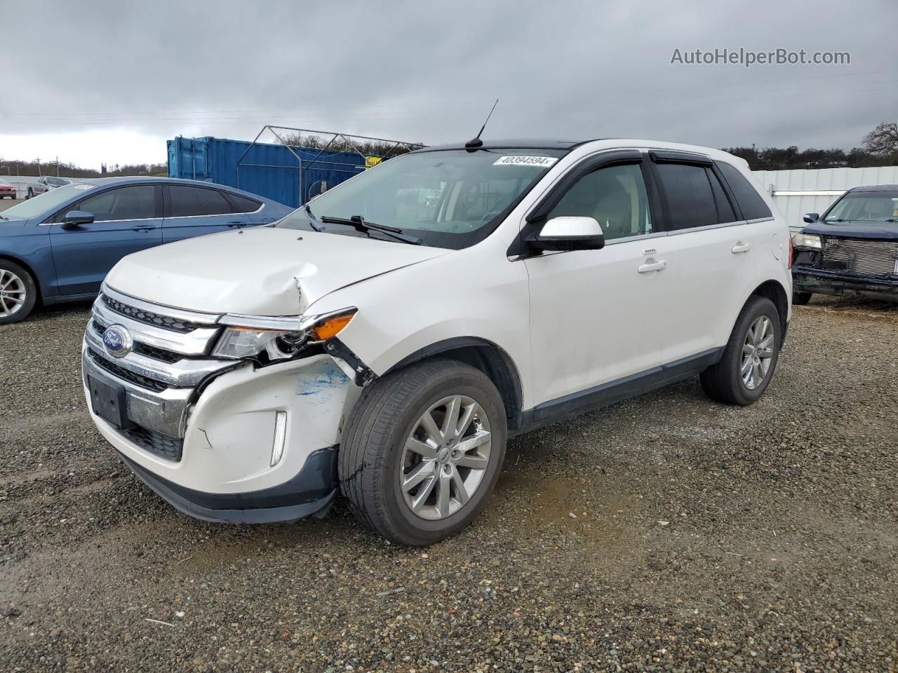 2014 Ford Edge Limited White vin: 2FMDK3KC7EBB62312