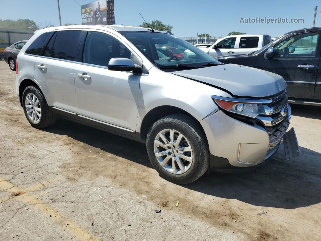 2014 Ford Edge Limited Silver vin: 2FMDK3KC8EBA30501