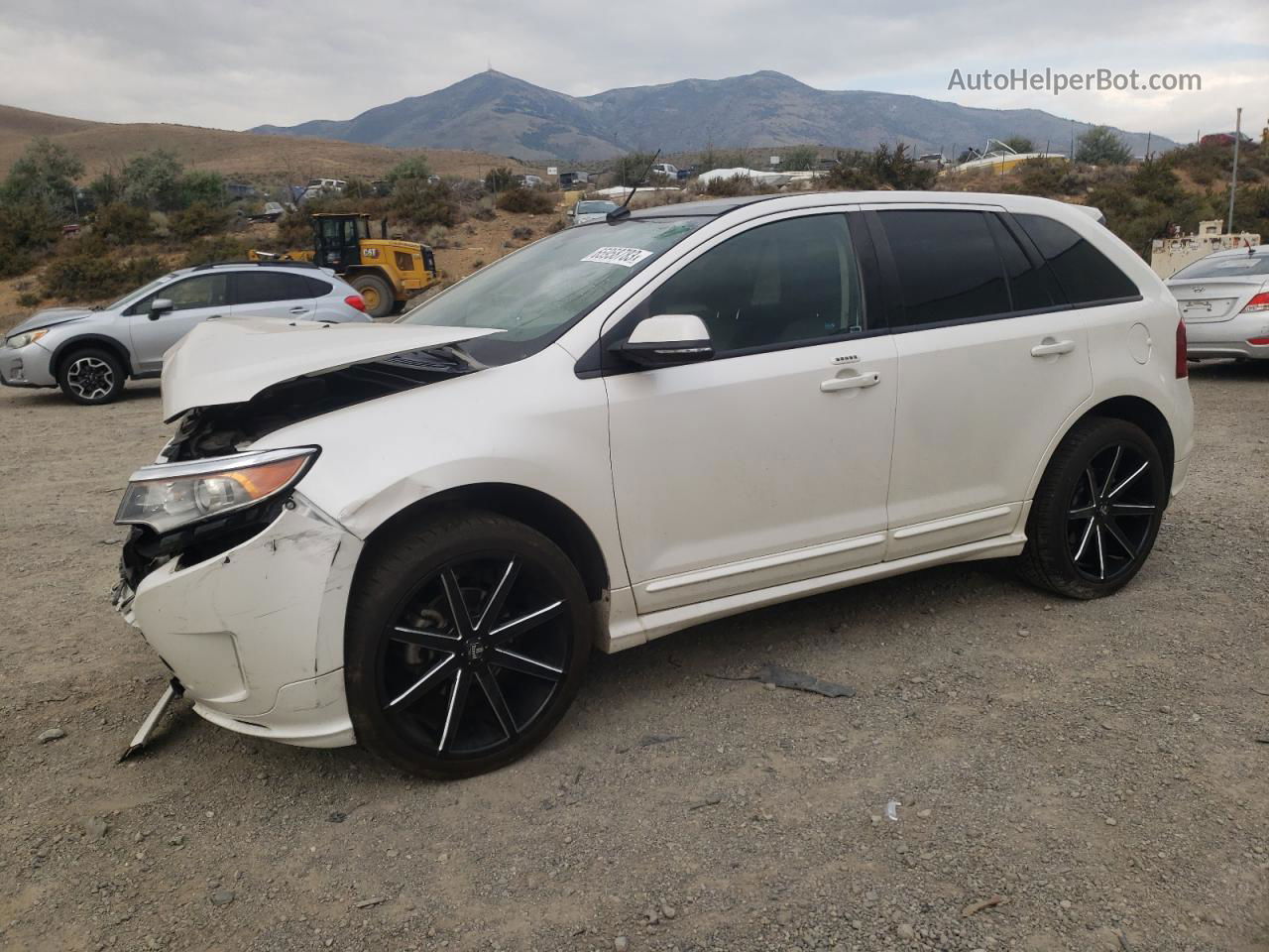 2014 Ford Edge Sport White vin: 2FMDK4AK0EBB66183