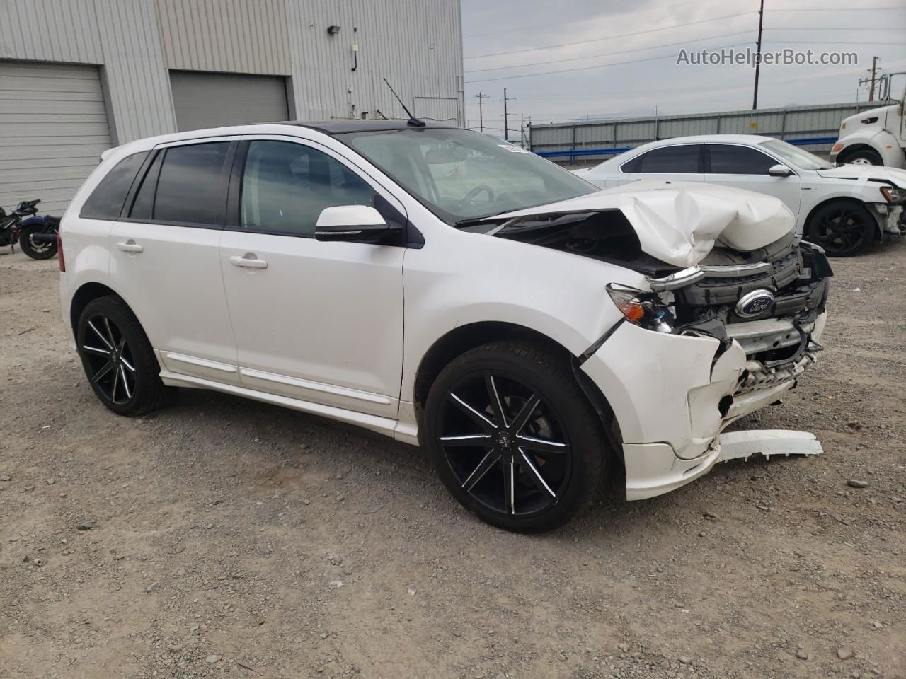 2014 Ford Edge Sport White vin: 2FMDK4AK0EBB66183