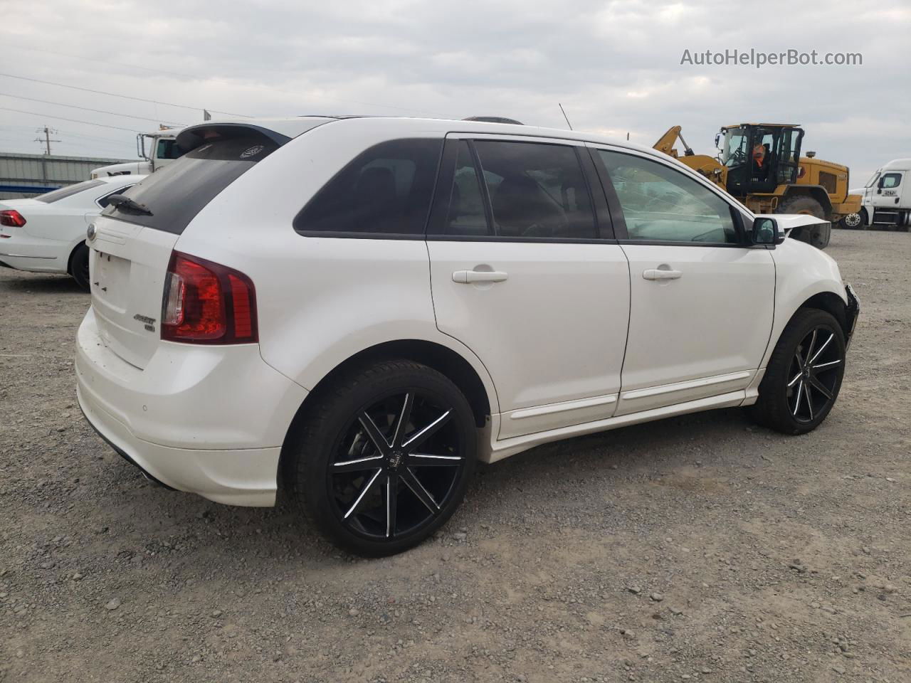 2014 Ford Edge Sport White vin: 2FMDK4AK0EBB66183