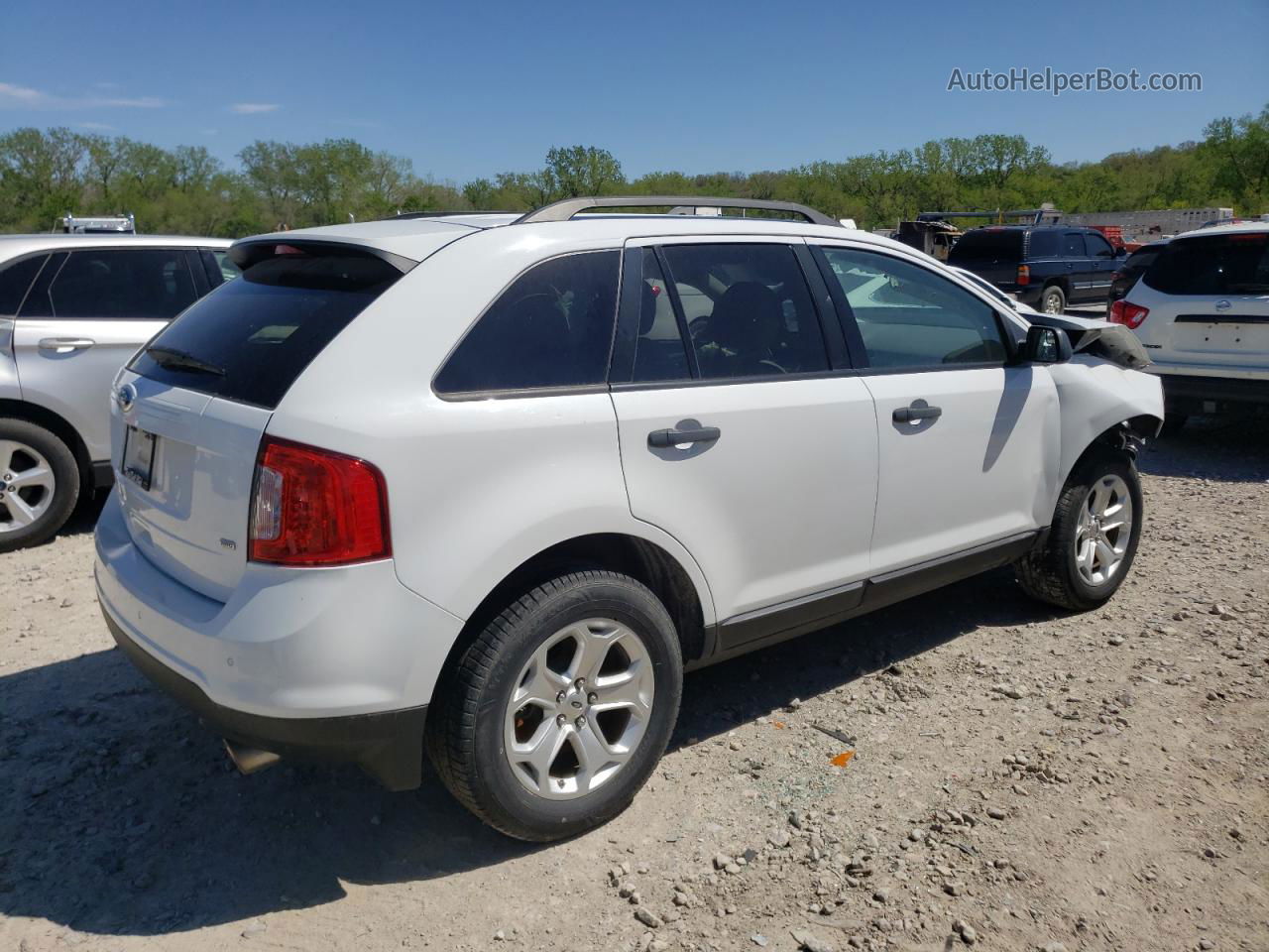 2014 Ford Edge Se White vin: 2FMDK4GC7EBB38669