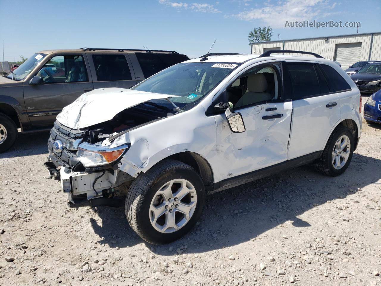 2014 Ford Edge Se White vin: 2FMDK4GC7EBB38669