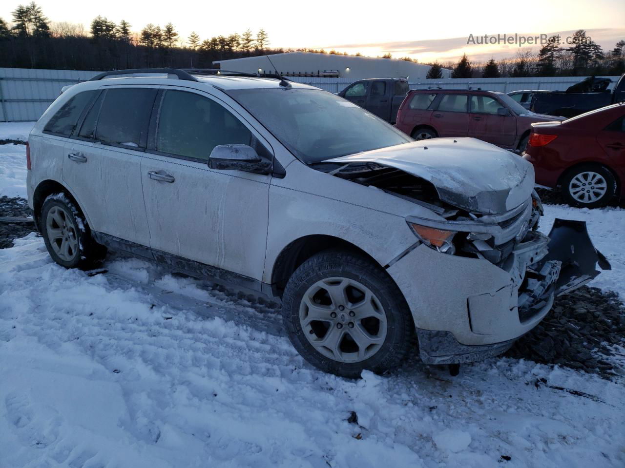 2014 Ford Edge Se White vin: 2FMDK4GC9EBA09607