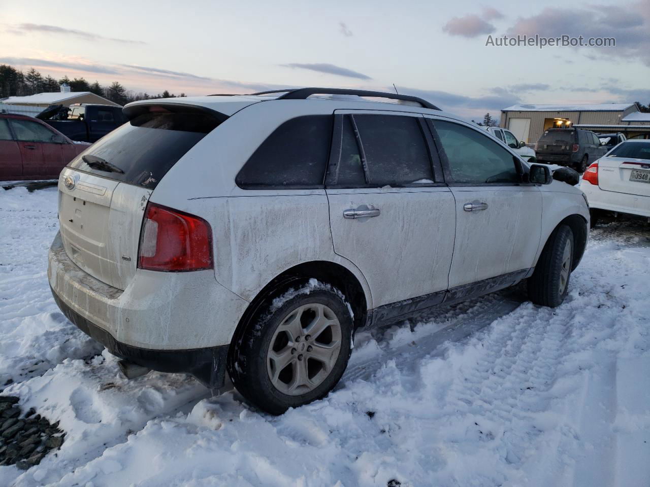 2014 Ford Edge Se White vin: 2FMDK4GC9EBA09607