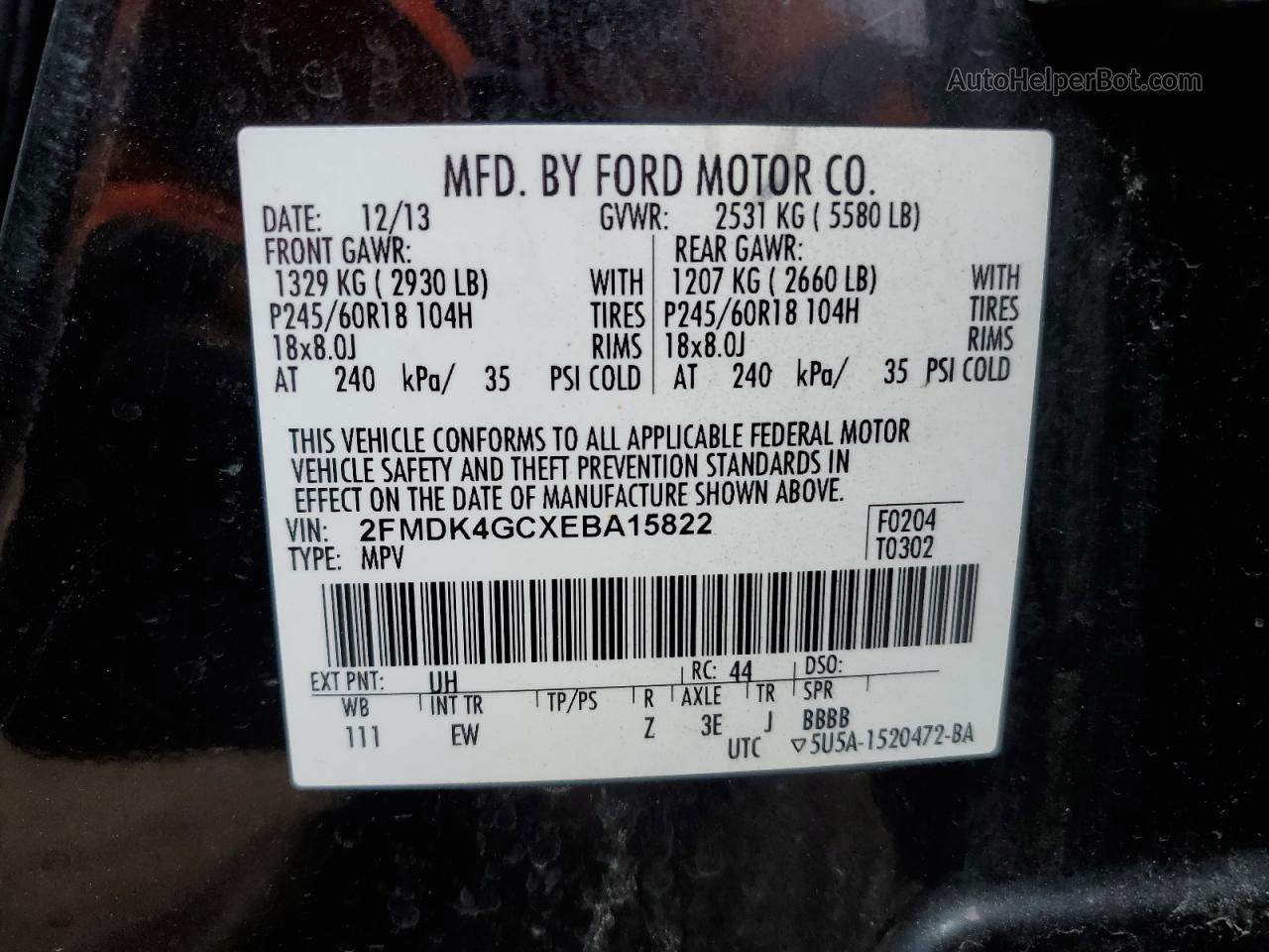2014 Ford Edge Se Black vin: 2FMDK4GCXEBA15822