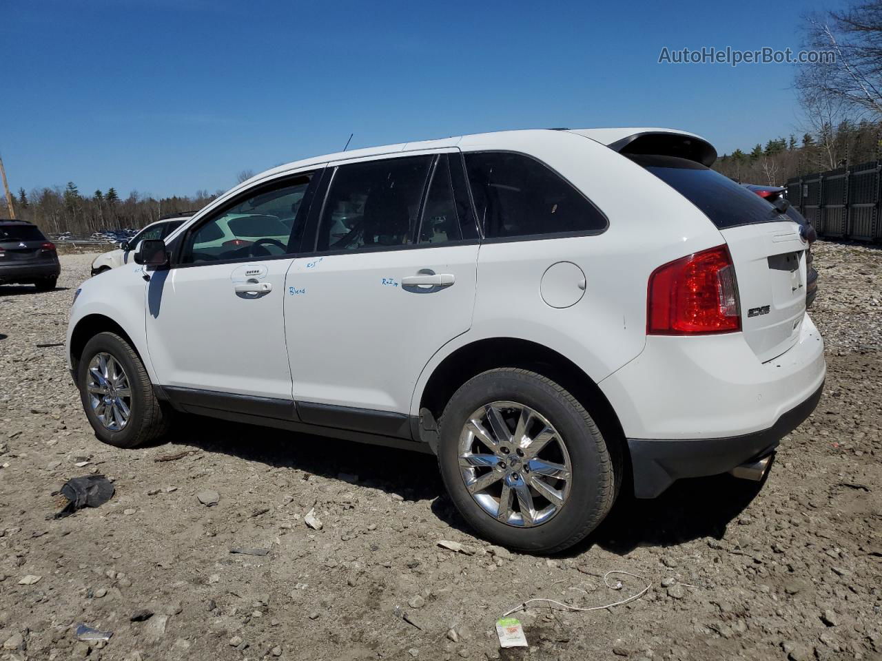 2014 Ford Edge Sel White vin: 2FMDK4JC1EBB26610