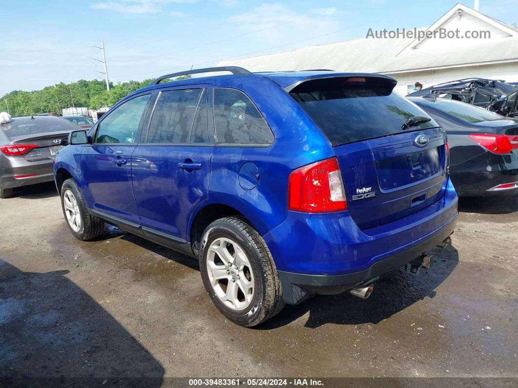 2014 Ford Edge Sel Blue vin: 2FMDK4JC1EBB53645