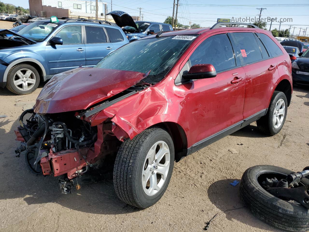 2014 Ford Edge Sel Red vin: 2FMDK4JC2EBA79068