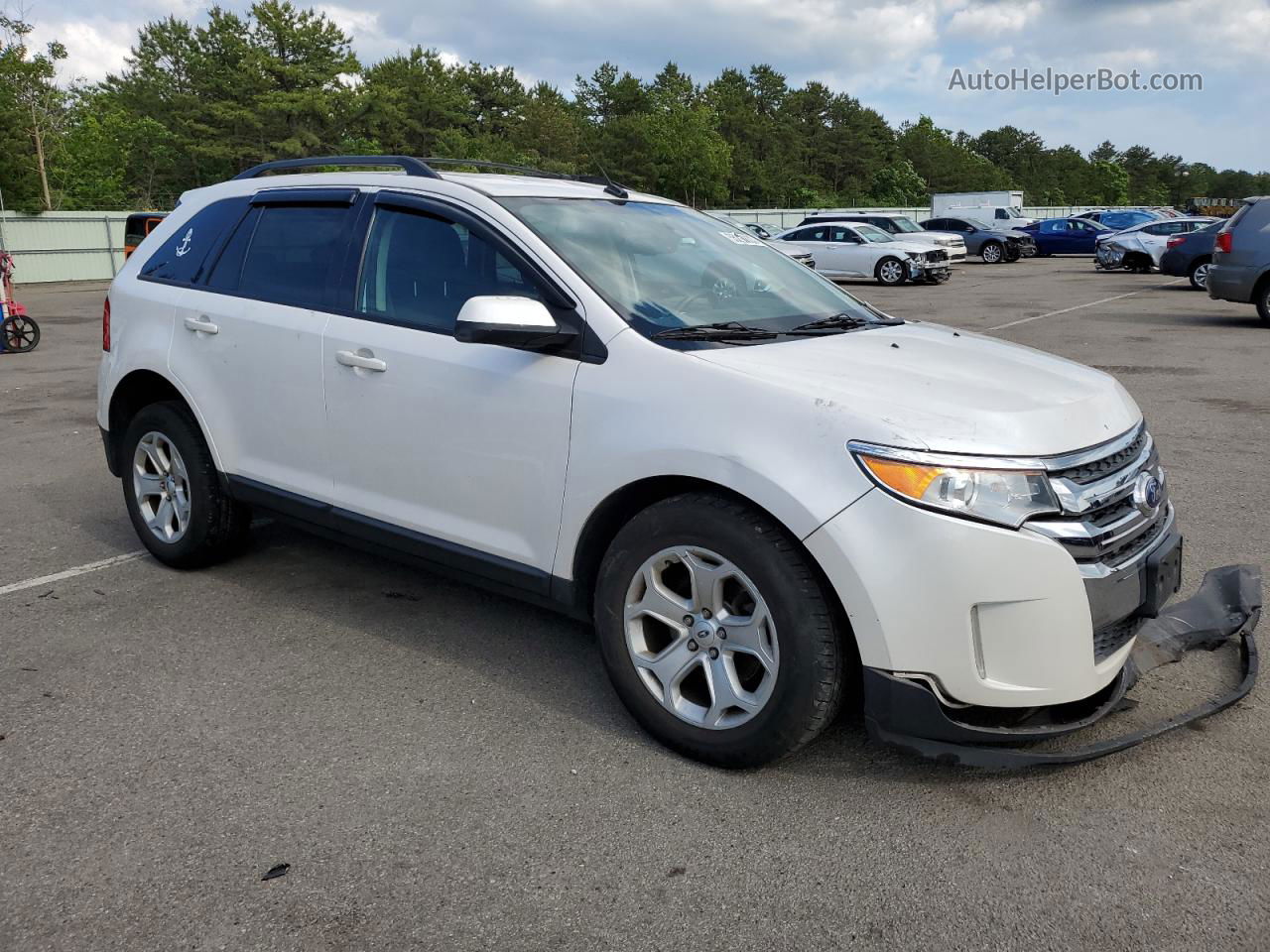 2014 Ford Edge Sel White vin: 2FMDK4JC3EBA32258