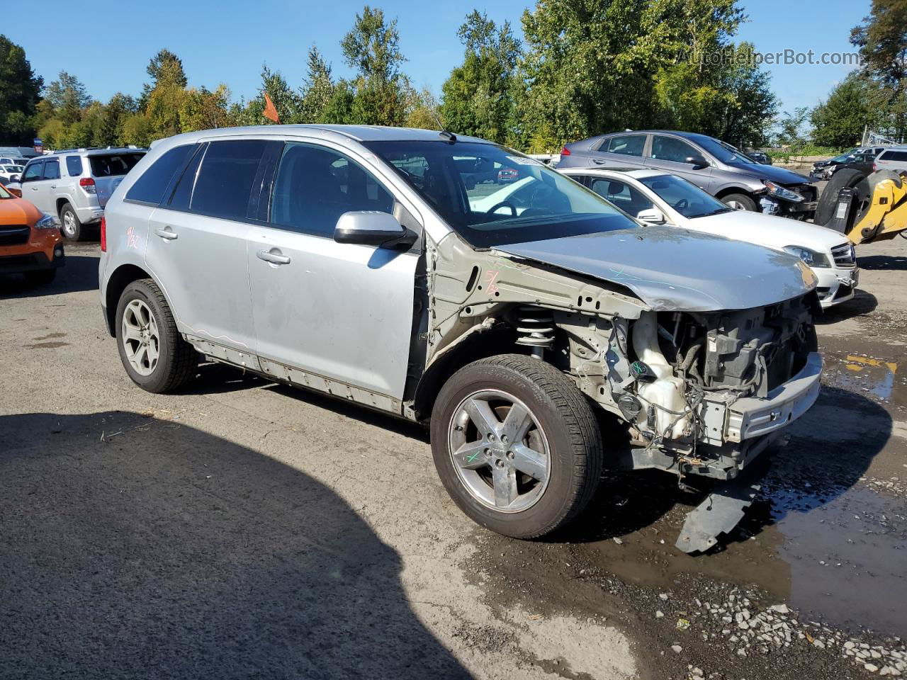 2014 Ford Edge Sel Silver vin: 2FMDK4JC3EBA47472