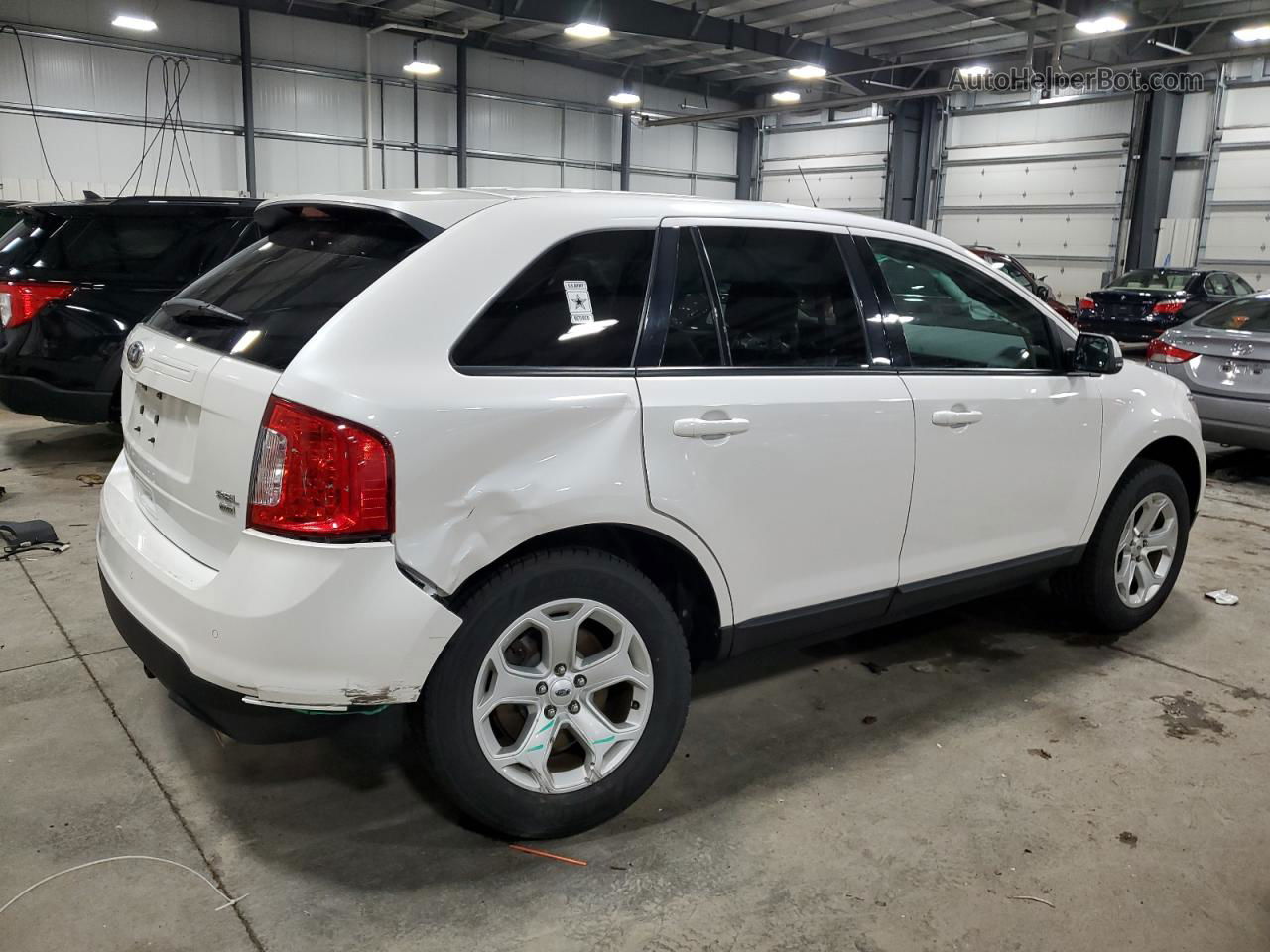 2014 Ford Edge Sel White vin: 2FMDK4JC3EBA53319