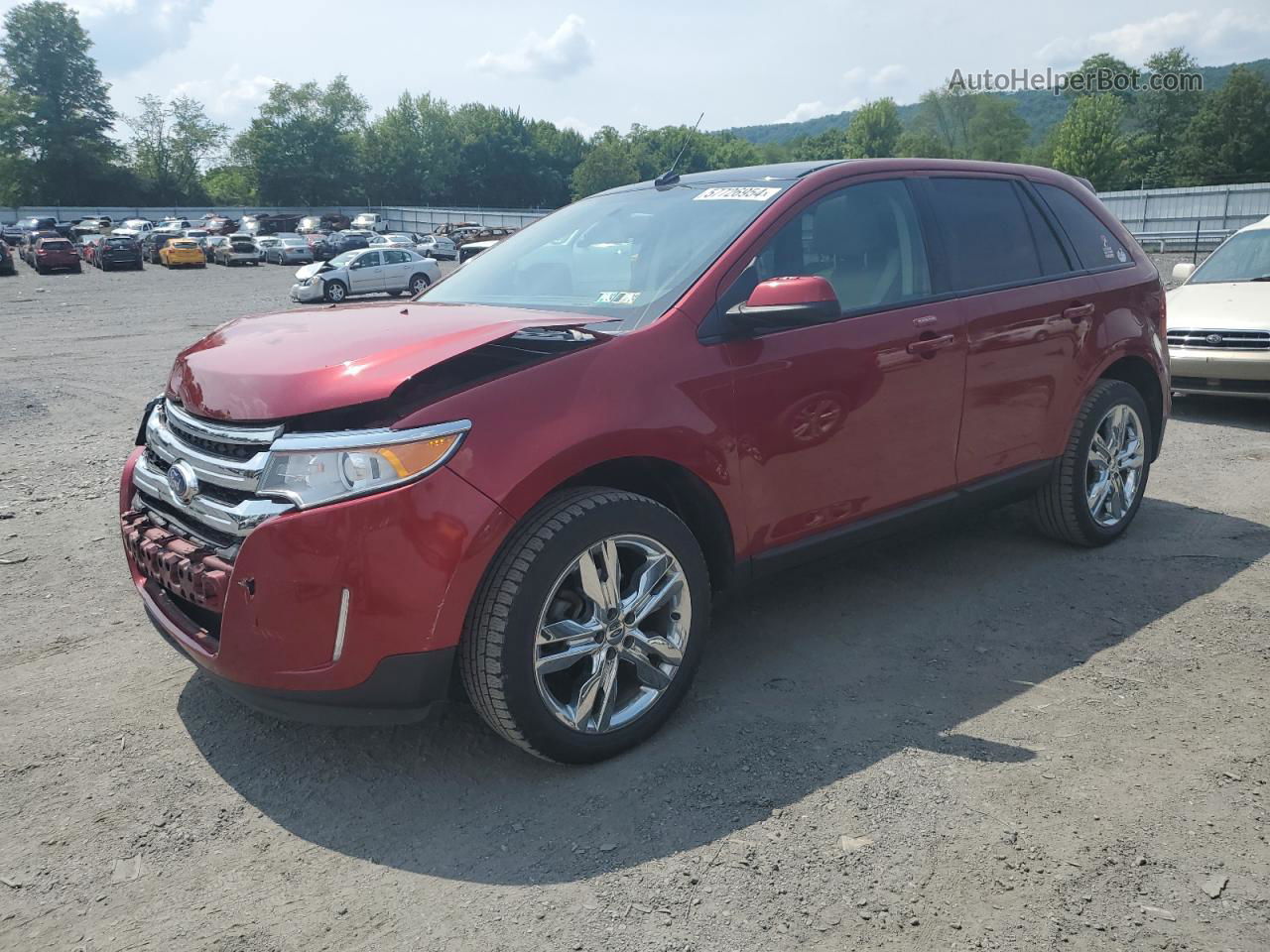 2014 Ford Edge Sel Red vin: 2FMDK4JC3EBB27323