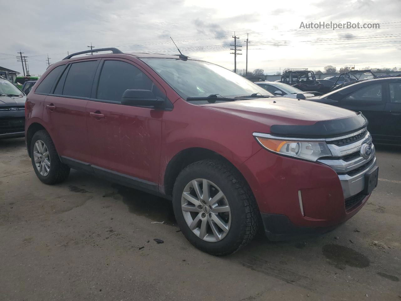 2014 Ford Edge Sel Red vin: 2FMDK4JC4EBA25075