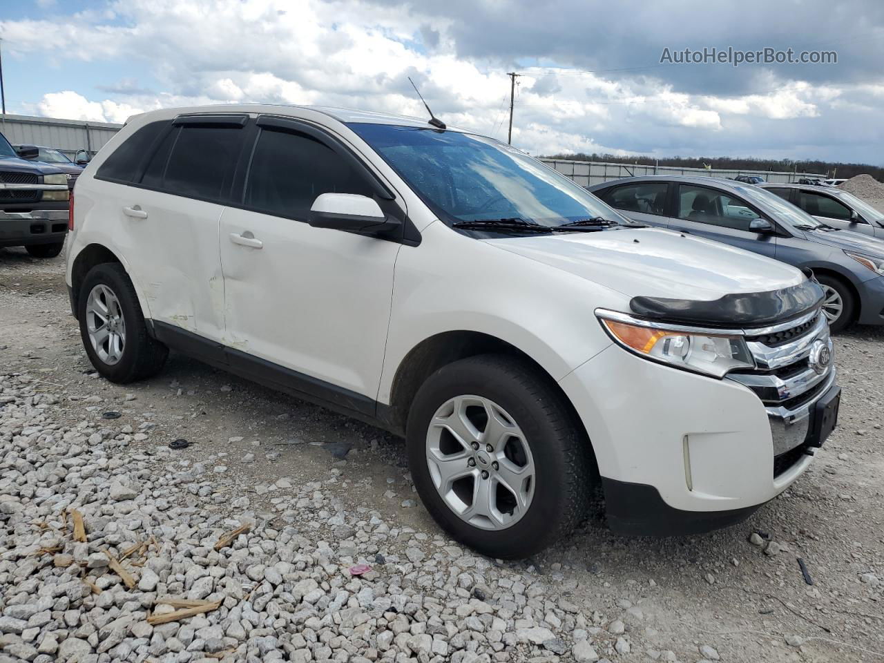 2014 Ford Edge Sel White vin: 2FMDK4JC4EBB31431