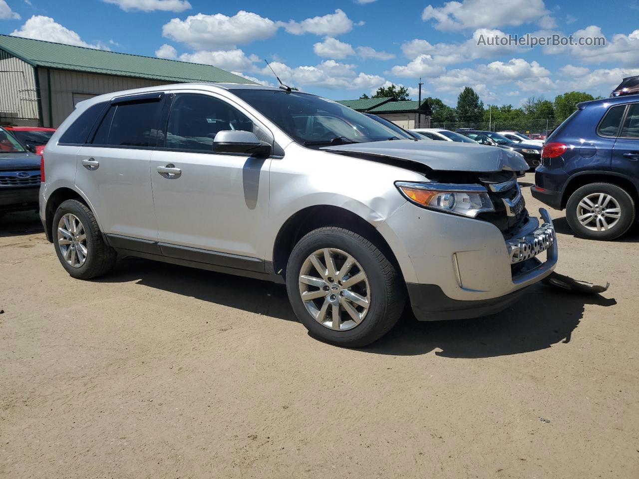 2014 Ford Edge Sel Silver vin: 2FMDK4JC4EBB65207