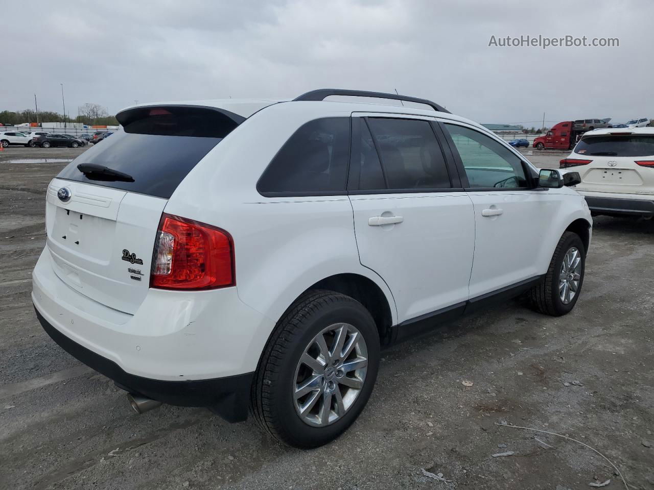 2014 Ford Edge Sel White vin: 2FMDK4JC4EBB86106