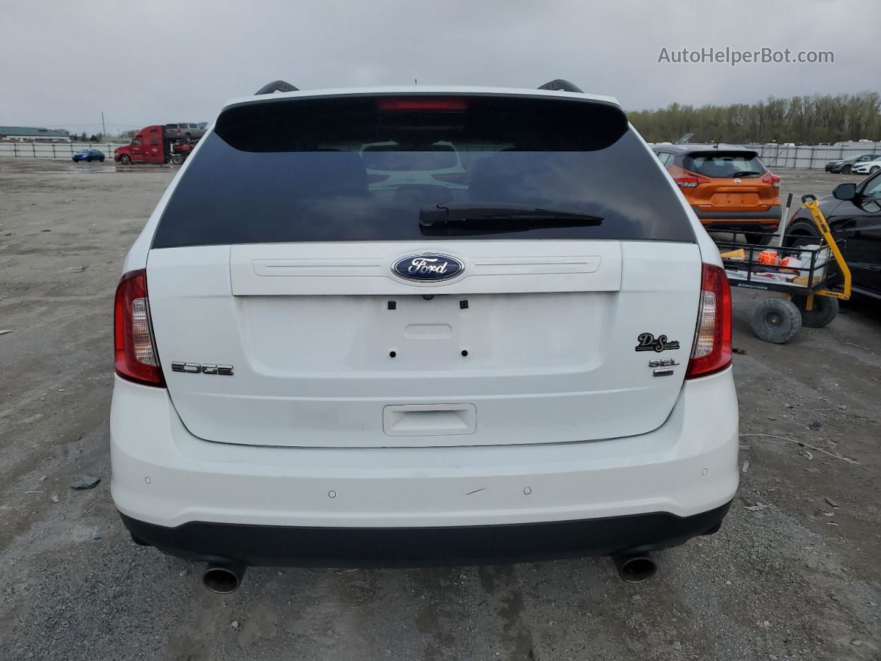 2014 Ford Edge Sel White vin: 2FMDK4JC4EBB86106