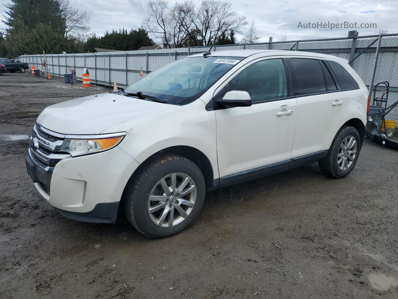 2014 Ford Edge Sel White vin: 2FMDK4JC5EBB26884