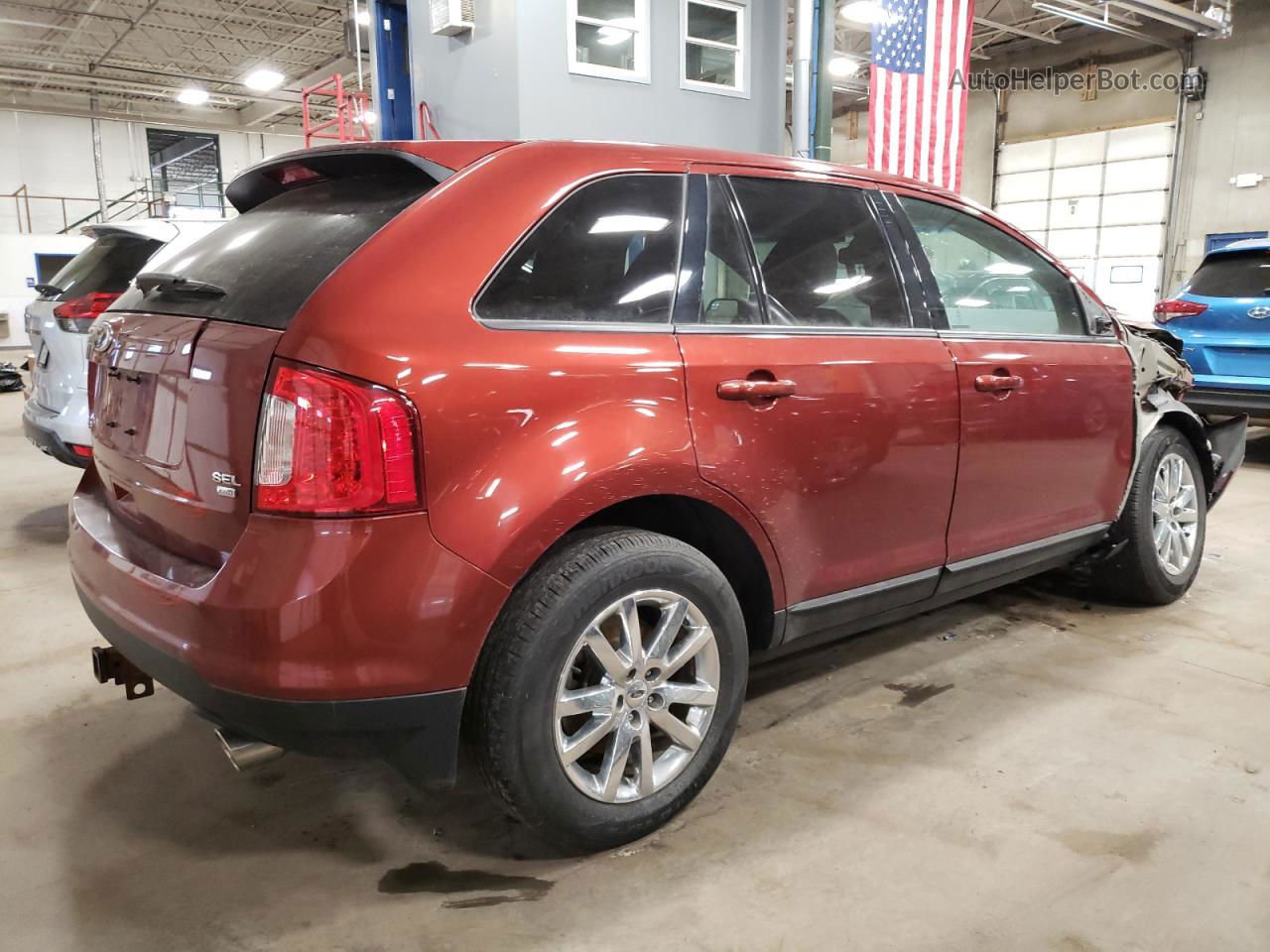 2014 Ford Edge Sel Red vin: 2FMDK4JC6EBA16796