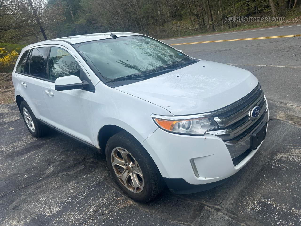 2014 Ford Edge Sel White vin: 2FMDK4JCXEBB01107