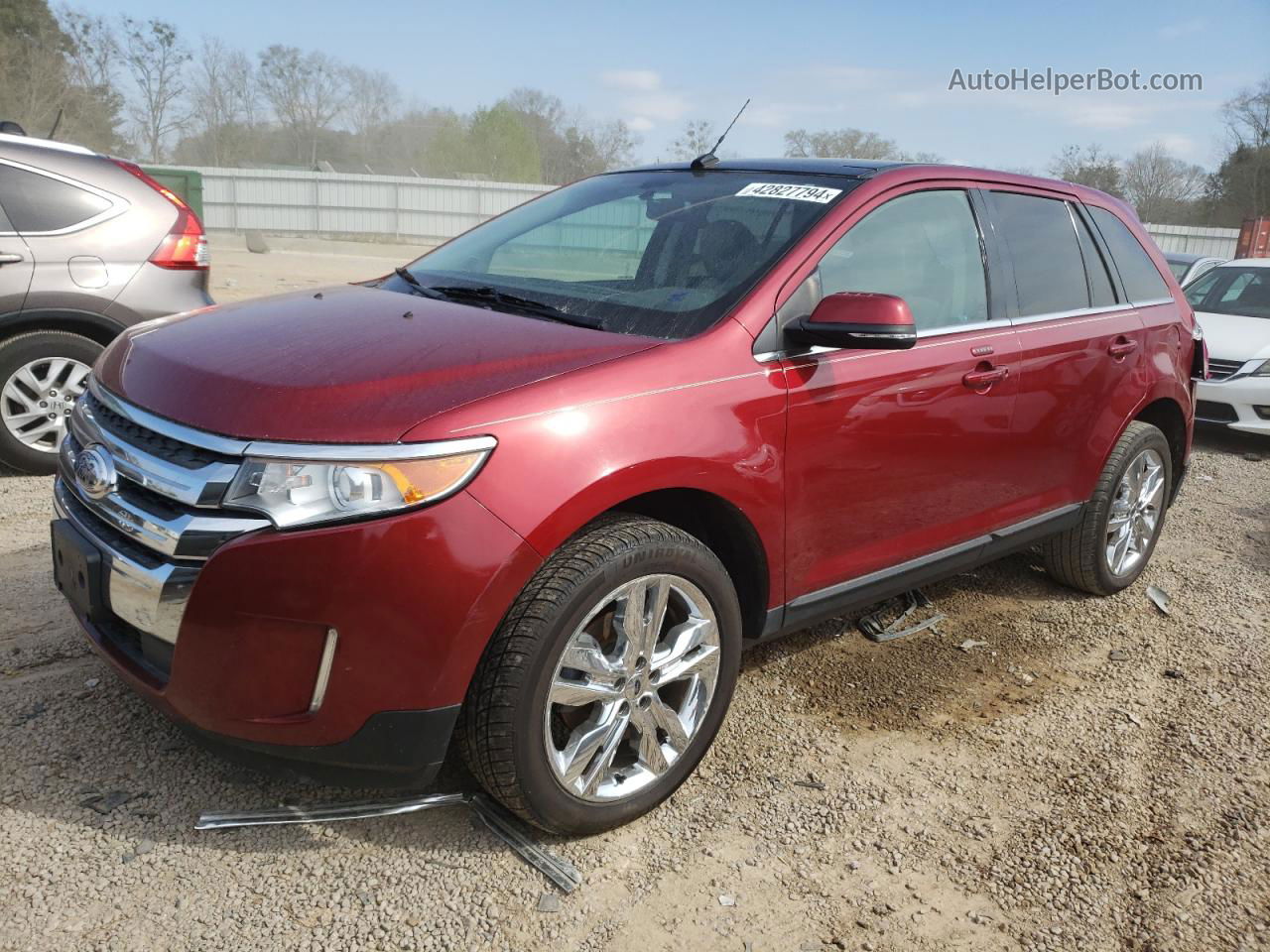 2014 Ford Edge Limited Burgundy vin: 2FMDK4KC1EBA09544