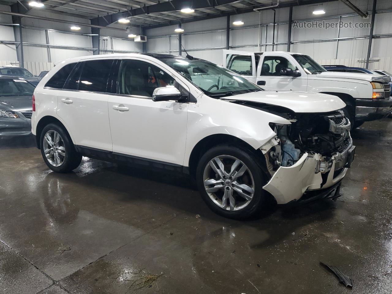 2014 Ford Edge Limited White vin: 2FMDK4KC4EBA00546