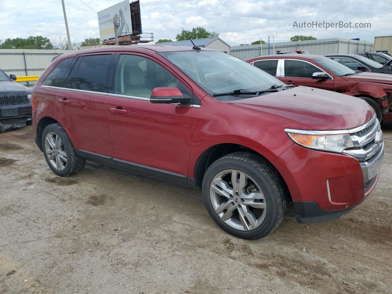 2014 Ford Edge Limited Red vin: 2FMDK4KC5EBA90452