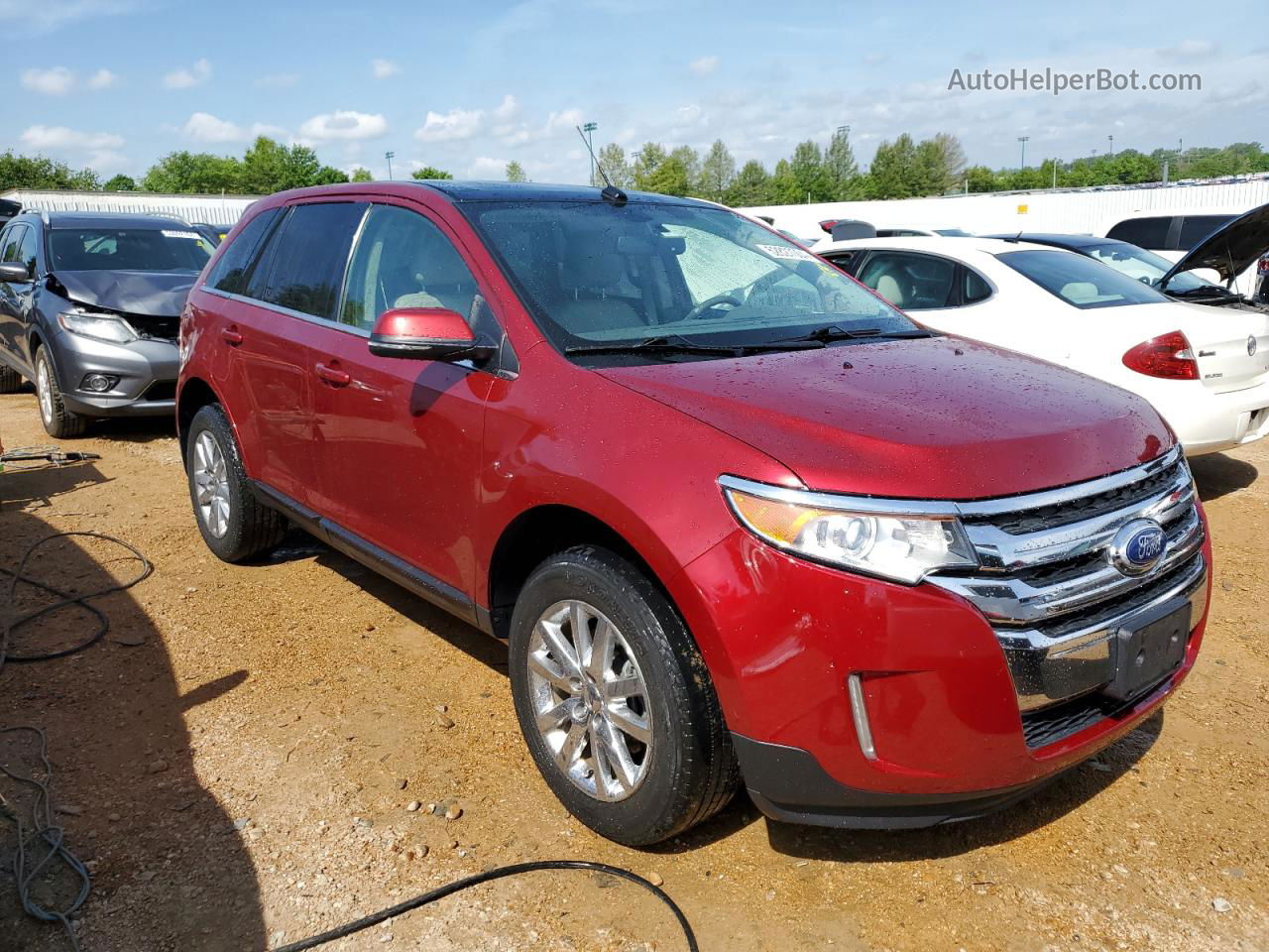 2014 Ford Edge Limited Red vin: 2FMDK4KC7EBB46617