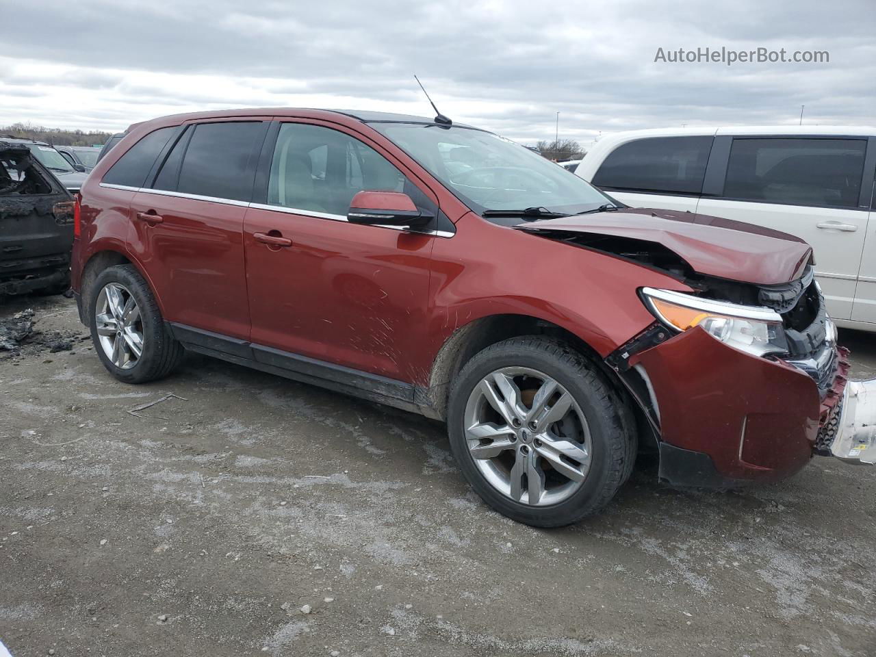 2014 Ford Edge Limited Maroon vin: 2FMDK4KCXEBA57530