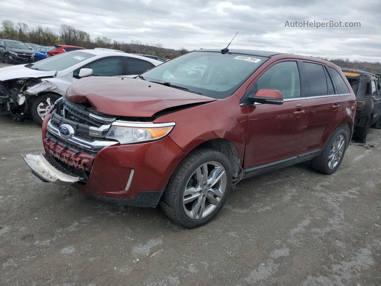 2014 Ford Edge Limited Maroon vin: 2FMDK4KCXEBA57530