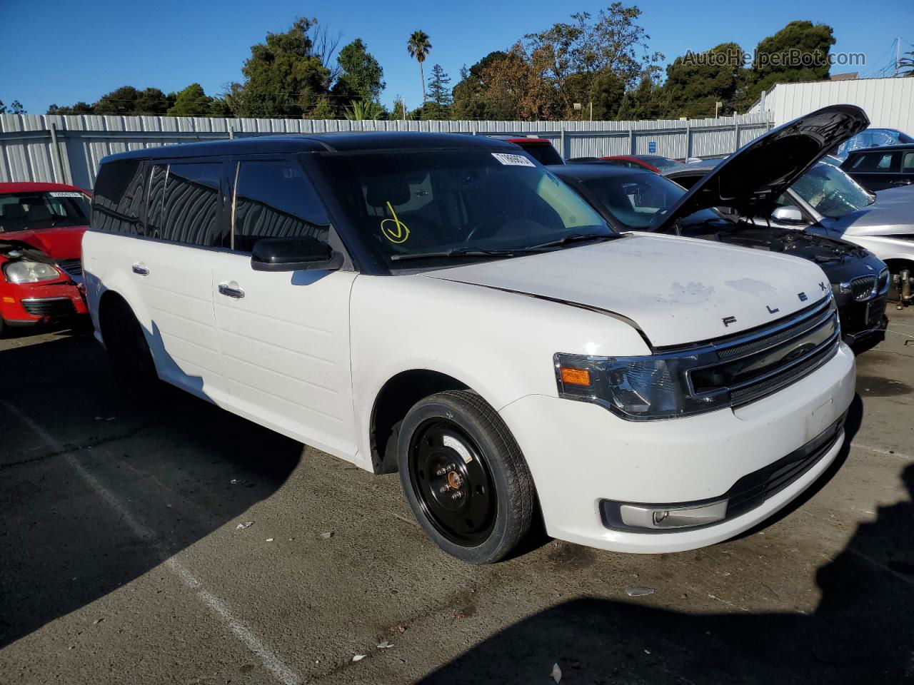 2016 Ford Flex Sel White vin: 2FMGK5C80GBA16825