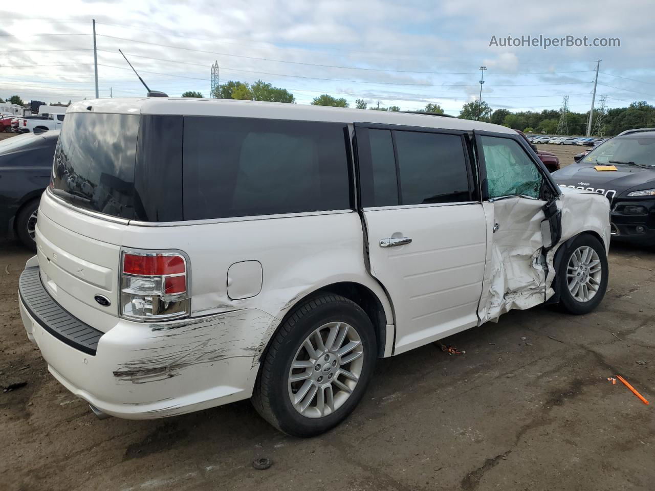 2019 Ford Flex Sel White vin: 2FMGK5C84KBA28114