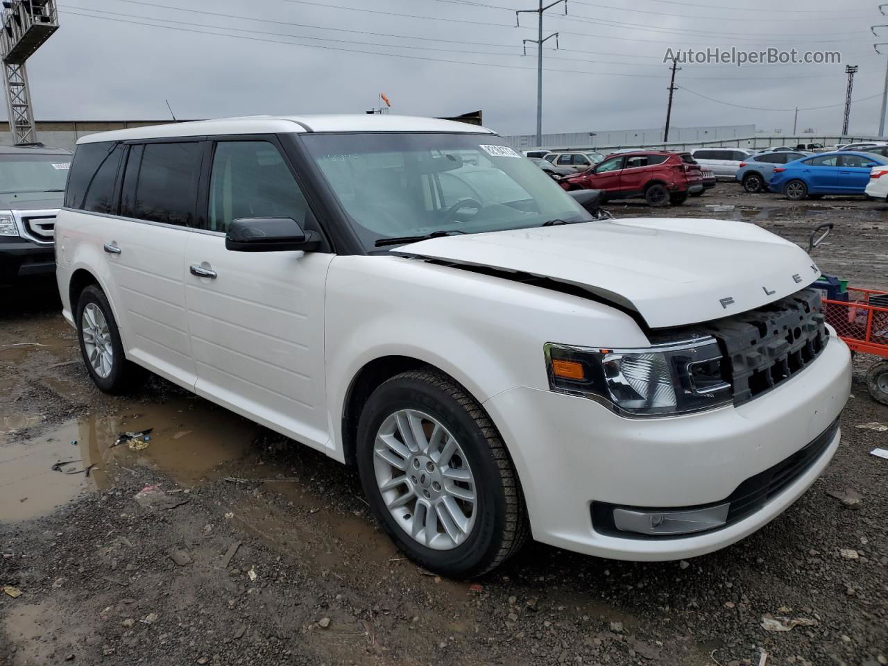 2019 Ford Flex Sel White vin: 2FMGK5C89KBA03449