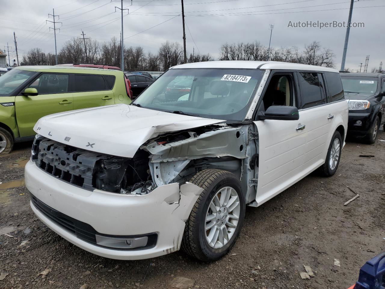 2019 Ford Flex Sel White vin: 2FMGK5C89KBA03449