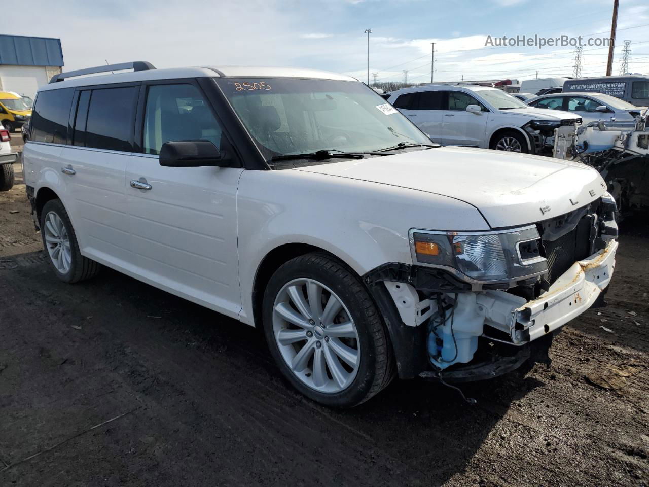 2019 Ford Flex Sel White vin: 2FMHK6C81KBA24581