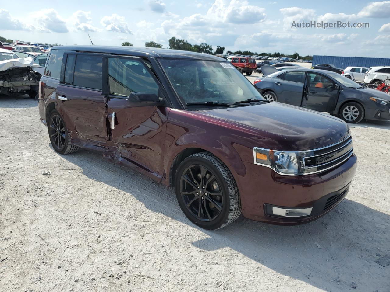 2019 Ford Flex Sel Burgundy vin: 2FMHK6C86KBA18159