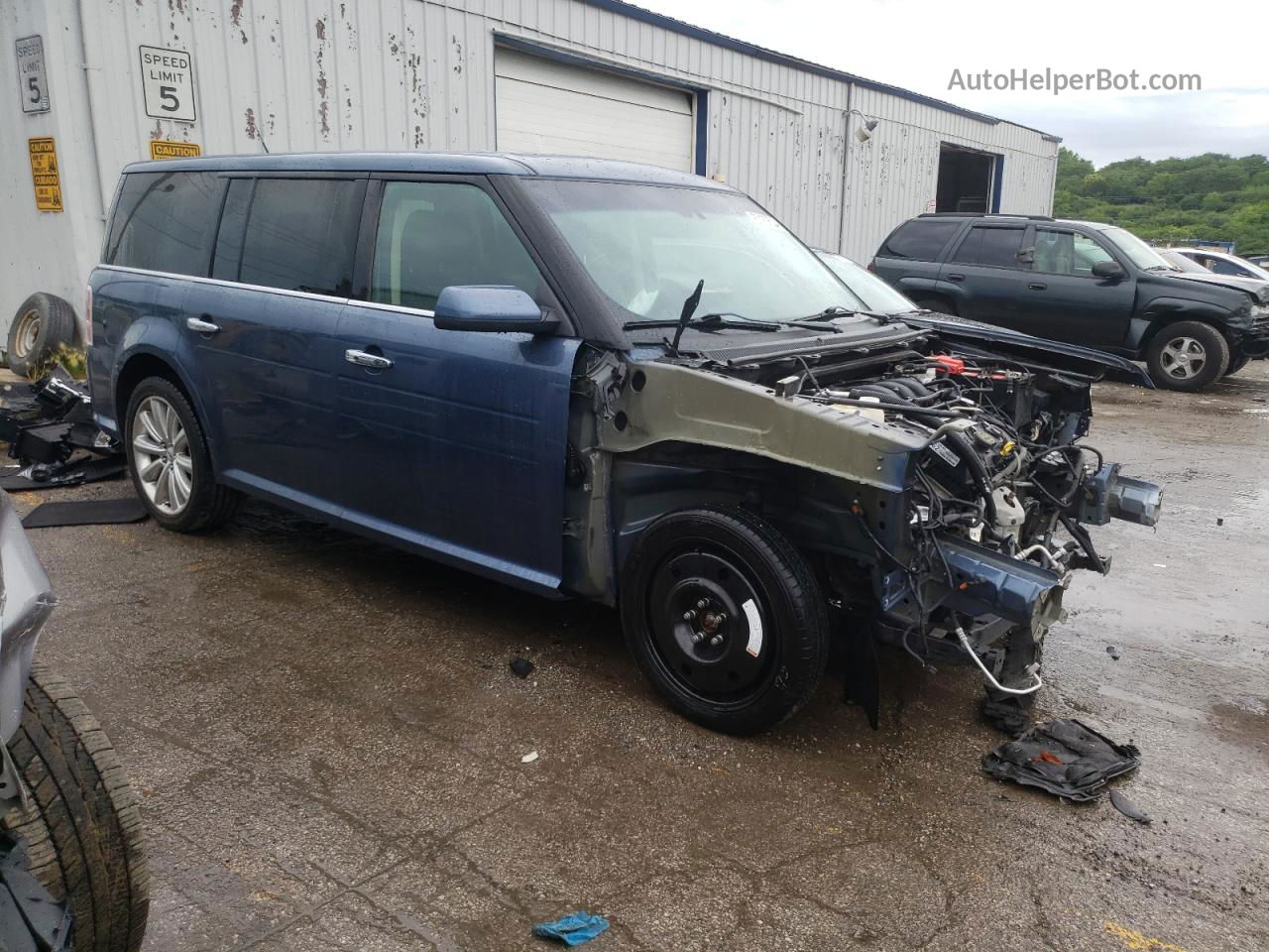 2019 Ford Flex Limited Синий vin: 2FMHK6D80KBA26370