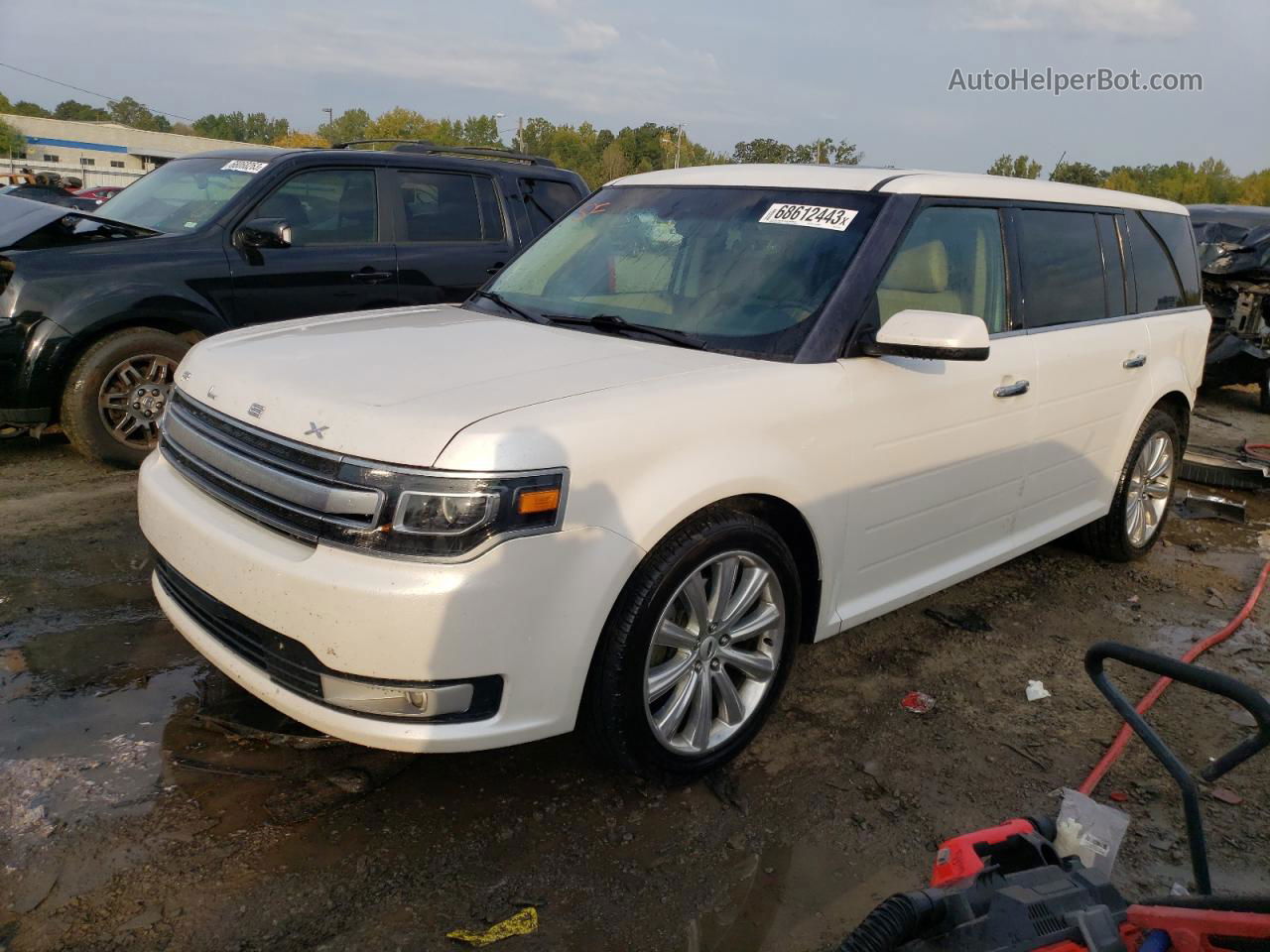 2019 Ford Flex Limited White vin: 2FMHK6D82KBA11515